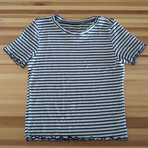 American Eagle Outfitters striped babydoll crop top Size Small